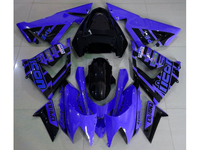 Blue and Black & Logos 2004-2005 Kawasaki ZX10R Fairings Factory