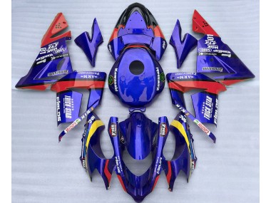 Blue and Red Trickstar 2004-2005 Kawasaki ZX10R Fairings Factory