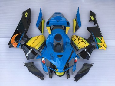 Blue Shark & Yellow 2005-2006 Honda CBR600RR Fairings Factory