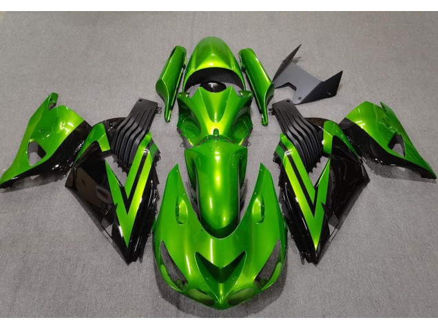 Bright Green & Black 2006-2011 Kawasaki ZX14R Fairings Factory