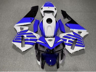 Dark Blue and White Wings 2005-2006 Honda CBR600RR Fairings Factory