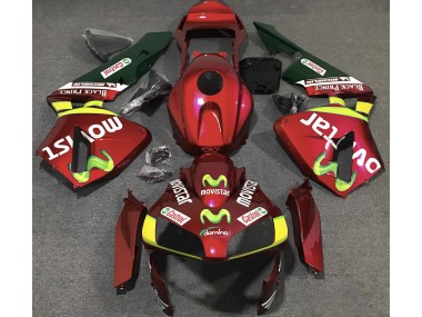 Deep Red Movistar 2003-2004 Honda CBR600RR Fairings Factory