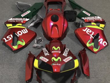 Deep Red Movistar 2003-2004 Honda CBR600RR Fairings Factory