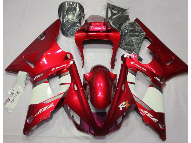 Fire Red & White 2000-2001 Yamaha R1 Fairings Factory