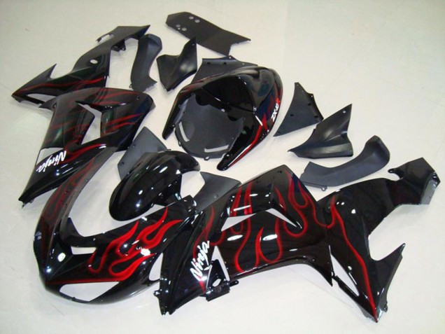 Flame Red 2006-2007 Kawasaki ZX10R Fairings Factory