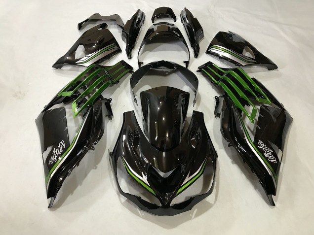 Gloss Black and Slime Green 2012-2019 Kawasaki ZX14R Fairings Factory