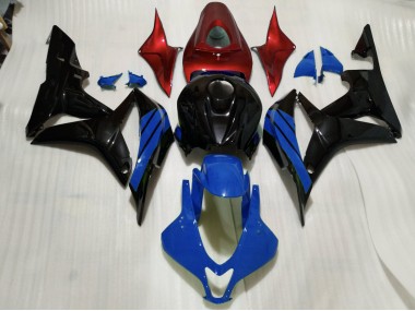 Gloss Black & Blue and Red Accents 2007-2008 Honda CBR600RR Fairings Factory