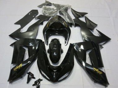 Gloss Black Gold 2006-2007 Kawasaki ZX10R Fairings Factory