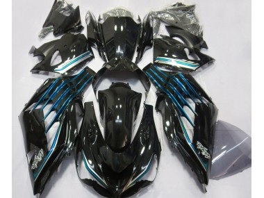 Gloss Black & Light Blue 2012-2019 Kawasaki ZX14R Fairings Factory