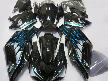 Gloss Black & Light Blue 2012-2019 Kawasaki ZX14R Fairings Factory