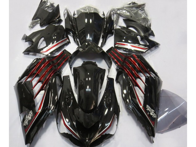 Gloss Black & Red 2012-2019 Kawasaki ZX14R Fairings Factory