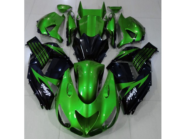 Gloss Green and Black 2006-2011 Kawasaki ZX14R Fairings Factory