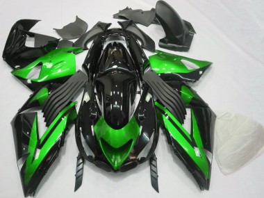 Gloss Green and Black Plain 2006-2011 Kawasaki ZX14R Fairings Factory