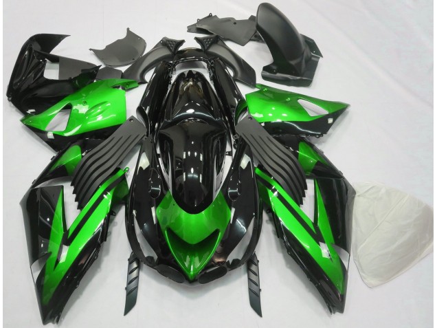 Gloss Green and Black Plain 2006-2011 Kawasaki ZX14R Fairings Factory