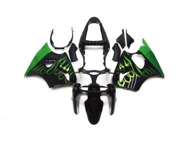 Gloss Green Flame Plain 2000-2002 Kawasaki ZX6R Fairings Factory