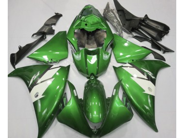 Gloss Green & White 2013-2014 Yamaha R1 Fairings Factory