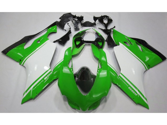 Gloss Green White and Black Ducati 1199 Fairings Factory