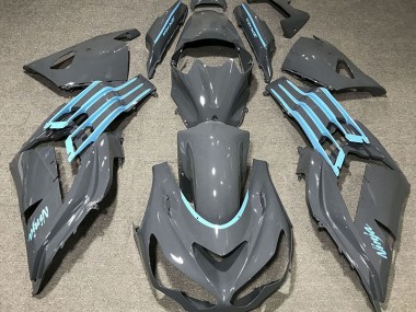 Gloss Grey & Light Blue 2012-2019 Kawasaki ZX14R Fairings Factory