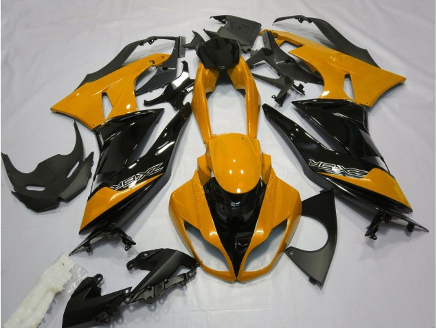 Gloss Orange and Black 2009-2012 Kawasaki ZX6R Fairings Factory