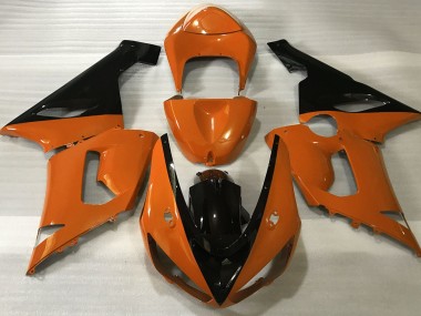 Gloss Orange & Black 2005-2006 Kawasaki ZX6R Fairings Factory