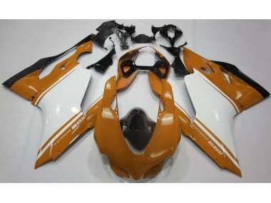 Gloss Orange White and Black Ducati 1199 Fairings Factory