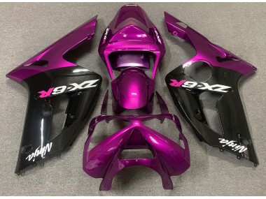 Gloss Pink and Black 2003-2004 Kawasaki ZX6R Fairings Factory