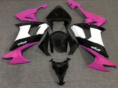 Gloss Pink Black and White 2008-2010 Kawasaki ZX10R Fairings Factory