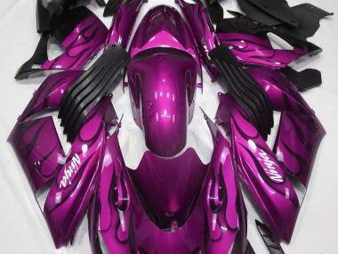 Gloss Pink & Flame 2006-2011 Kawasaki ZX14R Fairings Factory