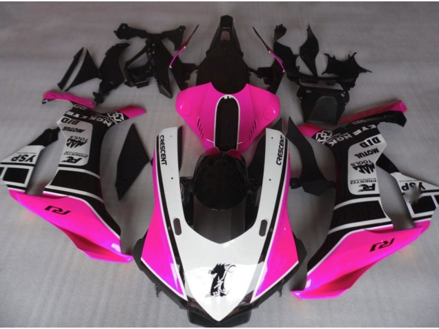 Gloss Pink & White 2015-2019 Yamaha R1 Fairings Factory