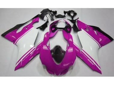 Gloss Pink White and Black Ducati 1199 Fairings Factory