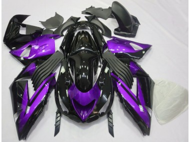 Gloss Purple and Black Plain 2006-2011 Kawasaki ZX14R Fairings Factory