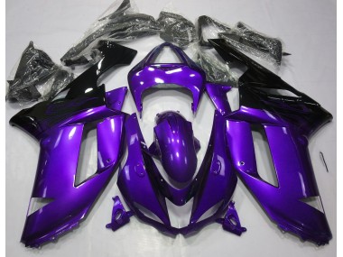 Gloss Purple & Black 2007-2008 Kawasaki ZX6R Fairings Factory