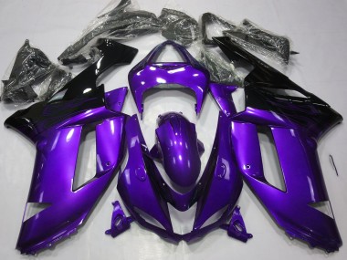 Gloss Purple & Black 2007-2008 Kawasaki ZX6R Fairings Factory