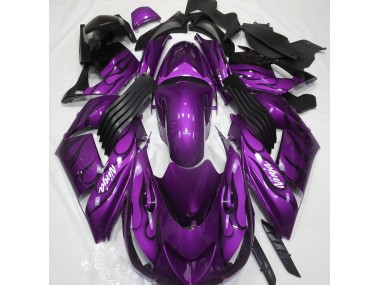 Gloss Purple & Flame 2006-2011 Kawasaki ZX14R Fairings Factory