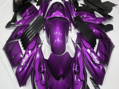 Gloss Purple & Flame 2006-2011 Kawasaki ZX14R Fairings Factory