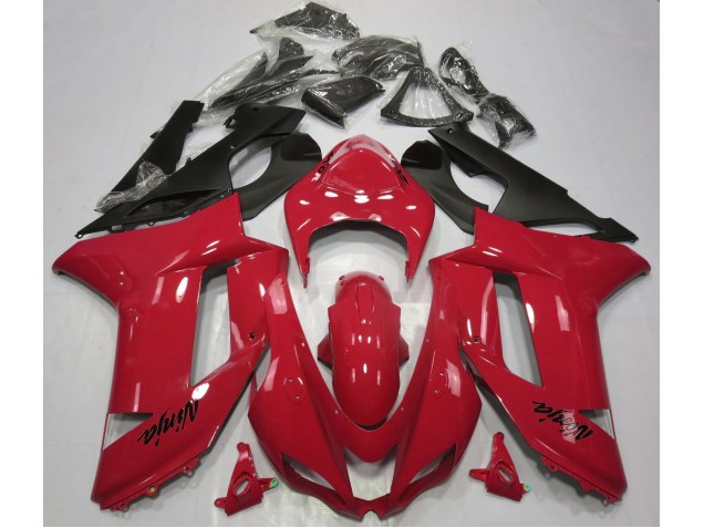 Gloss Red 2007-2008 Kawasaki ZX6R Fairings Factory