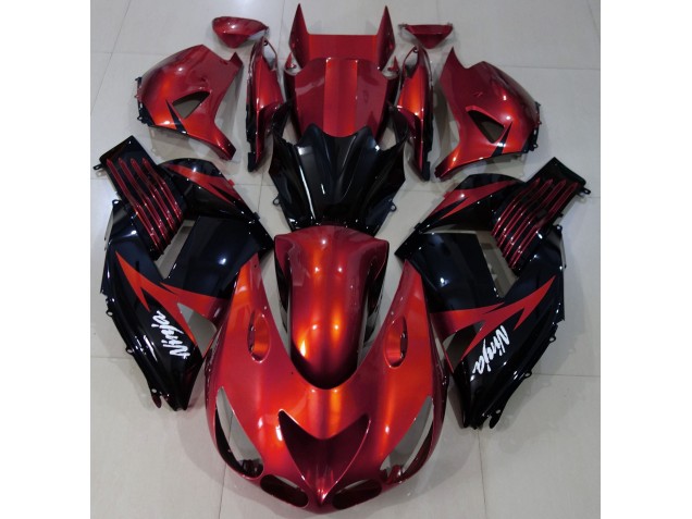 Gloss Red and Black 2006-2011 Kawasaki ZX14R Fairings Factory