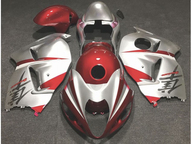 Gloss Red and Silver 1997-2007 Suzuki GSXR 1300 Fairings Factory
