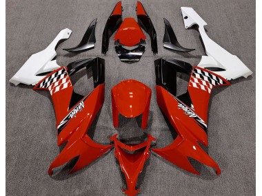 Gloss Red and White 2008-2010 Kawasaki ZX10R Fairings Factory