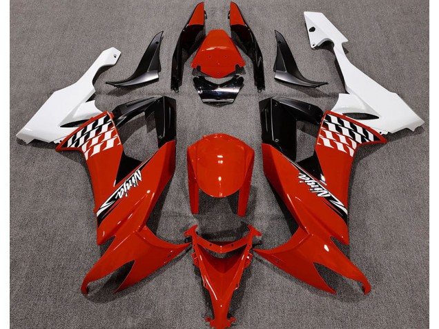 Gloss Red and White 2008-2010 Kawasaki ZX10R Fairings Factory