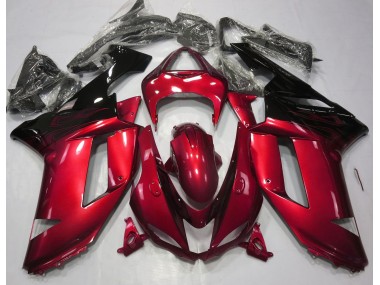 Gloss Red & Black 2007-2008 Kawasaki ZX6R Fairings Factory