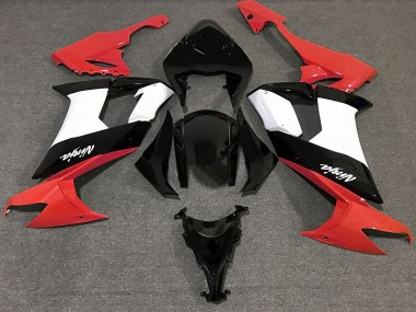 Gloss Red Black and White 2008-2010 Kawasaki ZX10R Fairings Factory