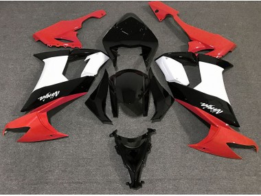 Gloss Red Black and White 2008-2010 Kawasaki ZX10R Fairings Factory