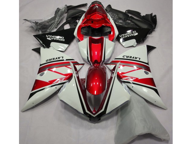 Gloss White and Red 2013-2014 Yamaha R1 Fairings Factory