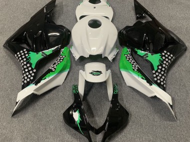 Gloss White & Green Splatter 2009-2012 Honda CBR600RR Fairings Factory