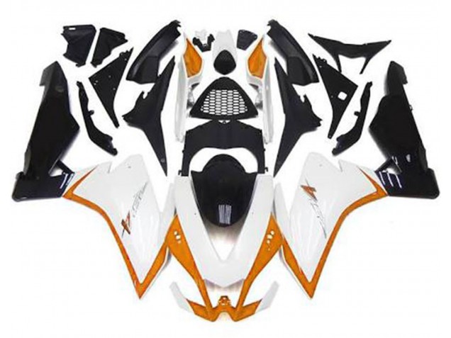 Gloss White & Orange 2010-2015 Aprilia RSV4 1000 Fairings Factory