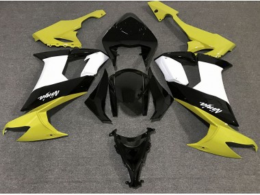 Gloss Yellow Black and White 2008-2010 Kawasaki ZX10R Fairings Factory