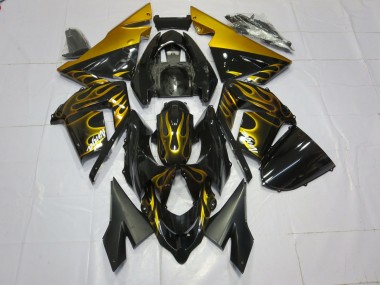 Gold Flame 2004-2005 Kawasaki ZX10R Fairings Factory