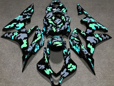 Green and Gray Camouflage 2007-2008 Honda CBR600RR Fairings Factory