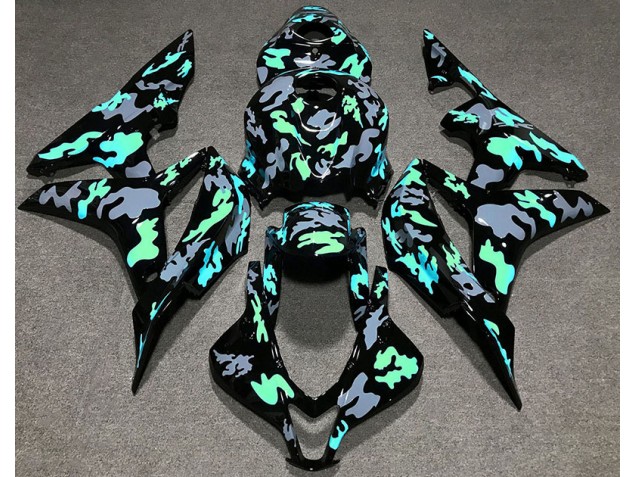 Green and Gray Camouflage 2007-2008 Honda CBR600RR Fairings Factory